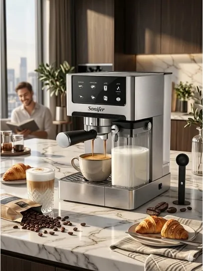 Кофемашина Sonifer SF-3587 — профессиональная, 20 бар, с капучинатором