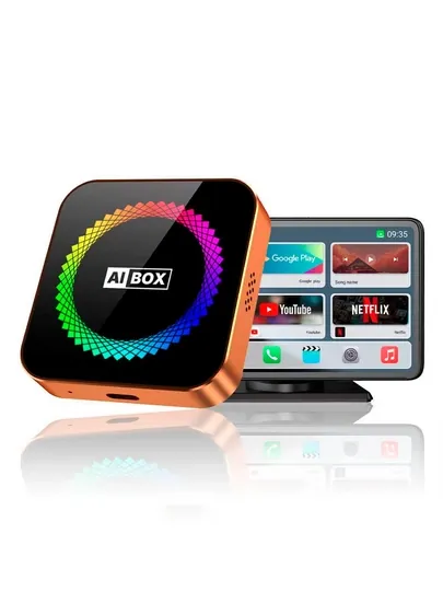 3 в 1 CarPlay Ai Box Адаптер с Android 13 и поддержкой Android Auto — ОРГИНАЛ-CARPLAY-СЕРЫЙ-2p16GB