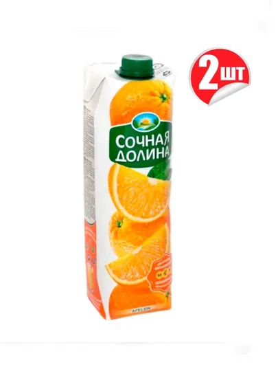 Сок "Сочная Долина"  апельсин, 1 л х 2шт