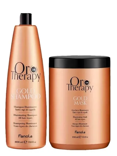 Набор FANOLA OROTHERAPY с аргановым маслом и 24-каратным золотом (шампунь 1 л, маска 1 л)