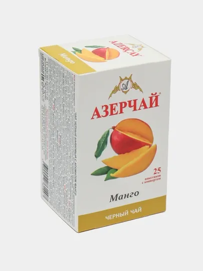 Черный чай АЗЕРЧАЙ, с ароматом манго, 25 шт, 45 г