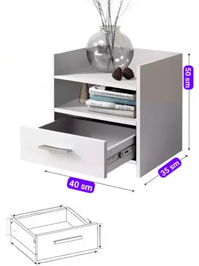 Современная многофункциональная тумба Drawer, полностью в сборе (Готов к использованию) — JOVO199-DRAWER-БЕЛЫЙ