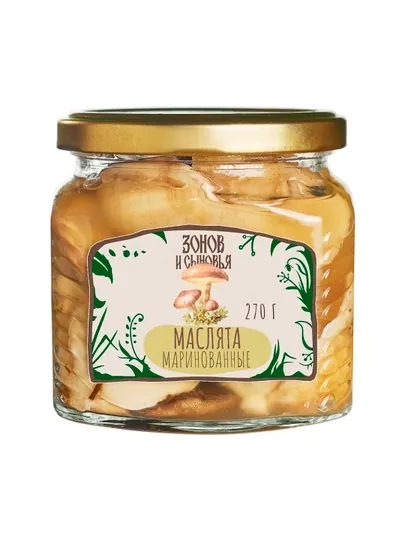 Маслята маринованные лесные грибы "Зонов и сыновья", 270 г