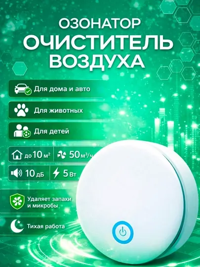 Компактный очиститель воздуха для дома и авто | Устранение всех запахов
