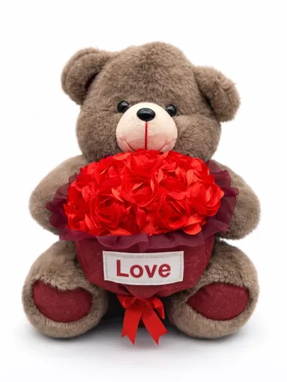 Мягкий мишка Love , с букетом