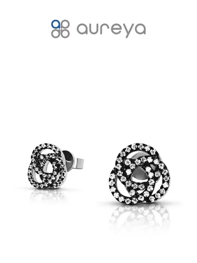 Серьги из серебра 925 пробы с родием, вставки: Фианит (OS00097E-0S-Z00)