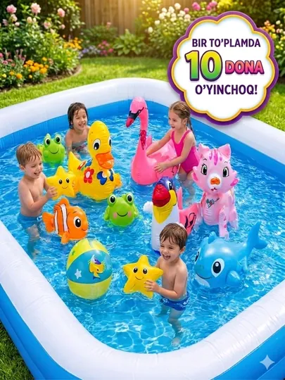 Набор водных игрушек, в комплекте 10 интересных игрушек для игр в воде