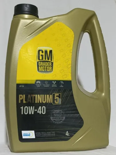 Моторное масло GM Grader Motor Platinum 5 10W-40, для бензиновых двигателей, 4 л