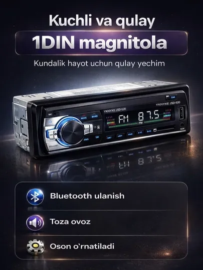 Автомагнитола Pioneer 2 пульта, CarPlay, Bluetooth, AUX, MP3, USB, FM-радио, Магнитофон