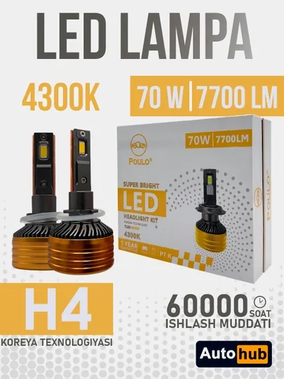 Автомобильные светодиодные лампы, LED лампы для фар H4 H7 H11 880