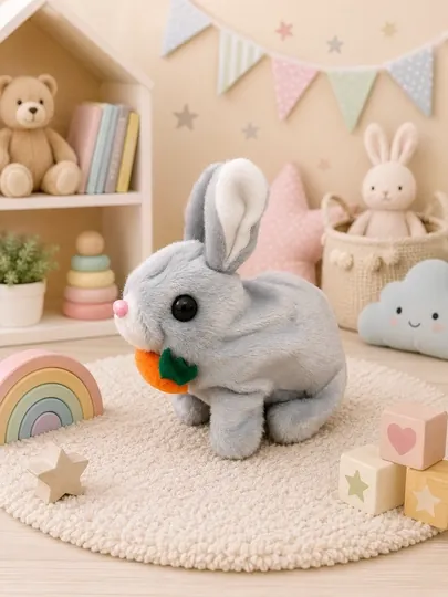 Интерактивный кролик Bunny Hop, милый пушистый друг, для веселых игр и радостных улыбок