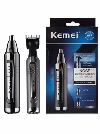 Триммер Kemei для носа и ушей, 2 в 1, с насадкой KM-6511