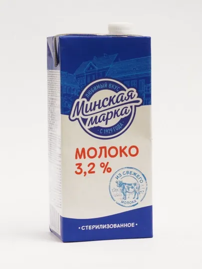 Молоко "Минская марка", питьевое, пастеризованное, 3.2%, 1 л