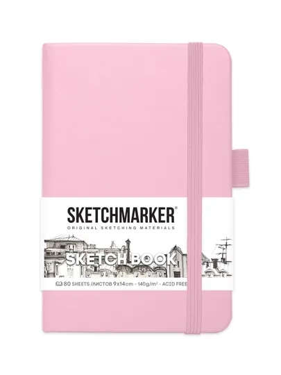 Блокнот для зарисовок Sketchmarker в твердой обложке, 140 г/м2, 9 x 14 см, 80 листов