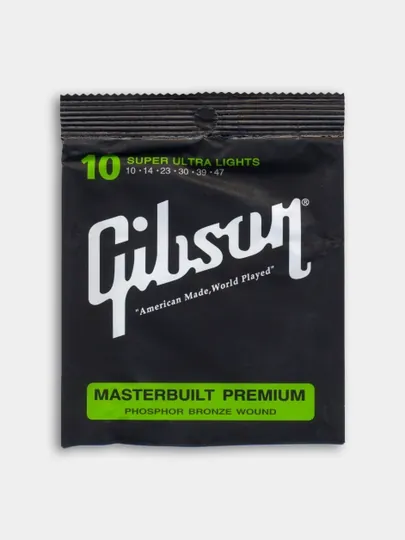 Струны GIBSON 10-47 для акустической гитары, MASTERBUILT PREMIUM, 1 медиатр
