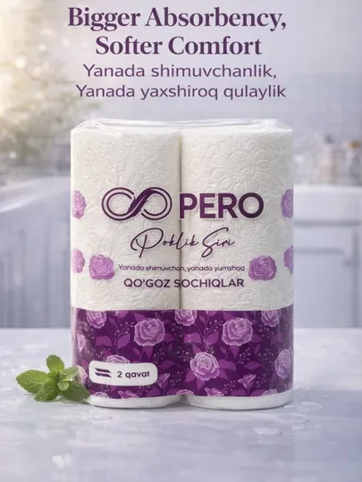 Бумажные полотенца Pero, 2 слоя, 2 рулона