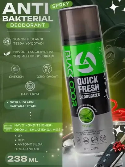 Освежитель воздуха для автомобиля Black Odor Quick Fresh