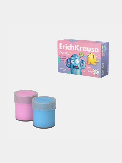 Гуашь ErichKrause Jolly Friends Pastel 6 цветов по 20 мл  61418