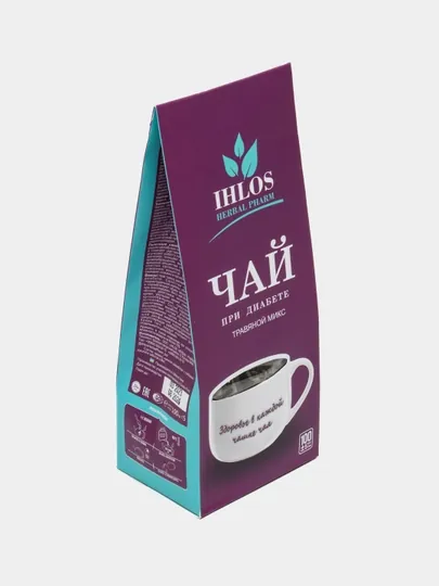 Чай листовой зеленый (Травяной микс) Диабетический Ihlos, 100 г