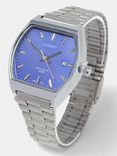 Мужские наручные часы Casio Rectangle Classic, металлический браслет