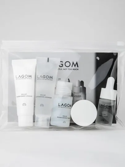 Мини набор уходовой косметики LAGOM для лица skincare set 5 средств + ПОДАРОК