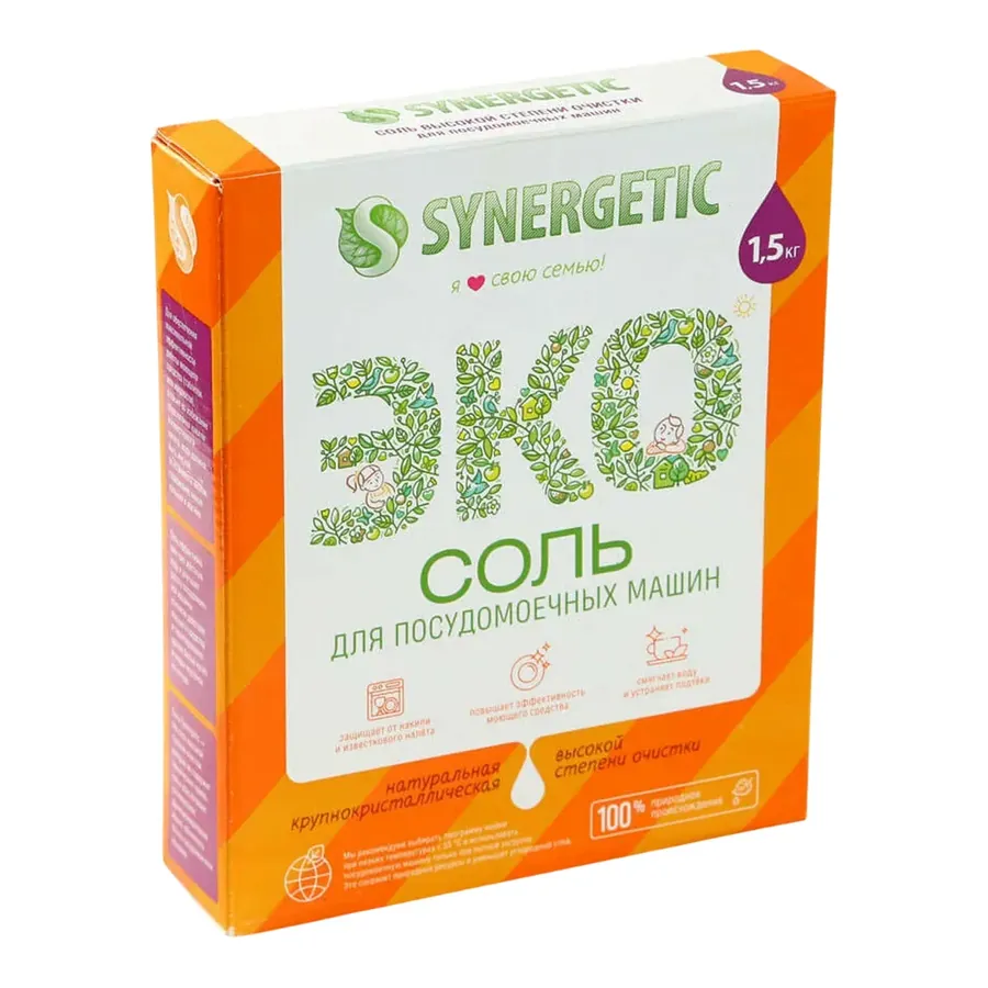Соль от накипи в посудомоечных машинах Synergetic 102753 1.5кг