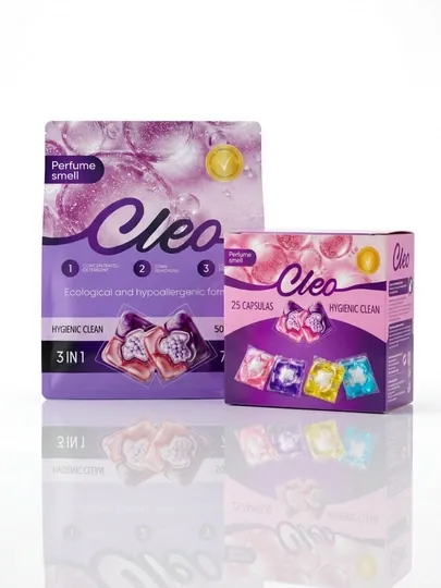 Капсулы для стирки CLEO 3 в 1, 20 и 50 капсул, парфюмированный аромат