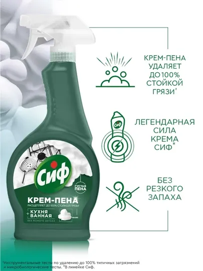 Чистящее средство спрей Cif для уборки дома: ванной, кухни, стекол и мебели, 500 мл