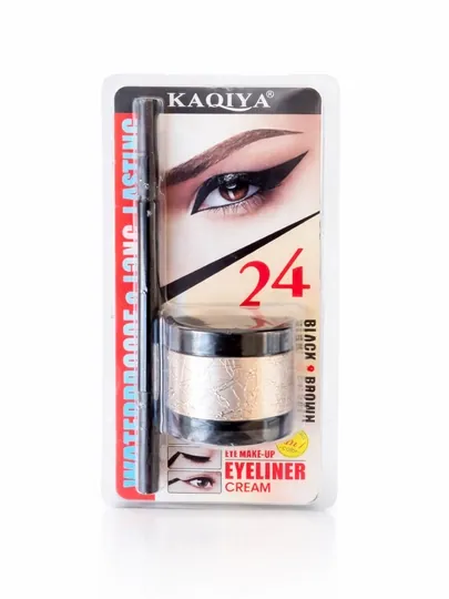 Водостойкая подводка для глаз KAQIYA Eyeliner Cream 24H, черный и коричневый цвета