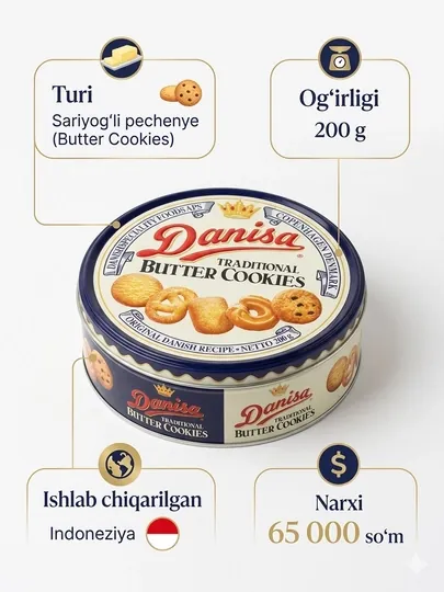 Печенье Danisa Butter Cookies, 200 гр
