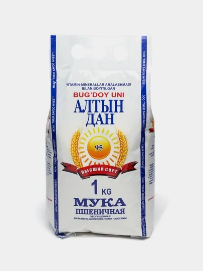 Пшеничная мука Алтын Дан высший сорт, 1 кг — АЛТЫНД-P045338