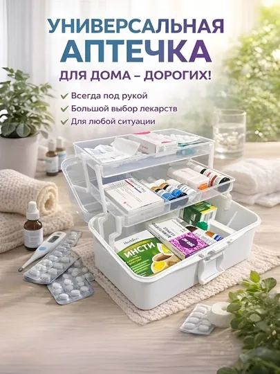 Аптечка дорожная, домашняя, органайзер для хранения медикаментов