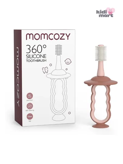 Momcozy TB002 детская силиконовая зубная щетка 360° с ограничителем