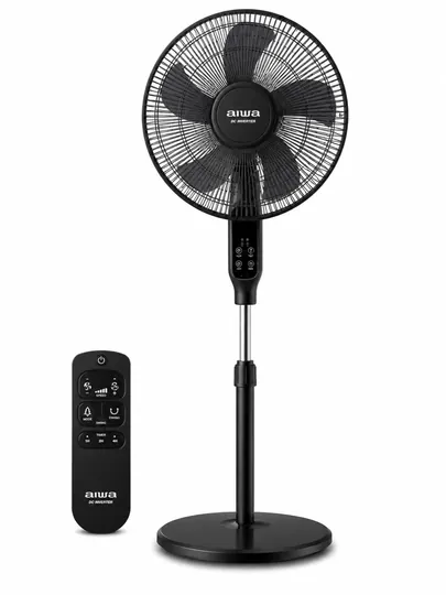 Вентилятор AIWA, 5 лопастей, с пультом управления, мощный поток воздуха, для дома и офиса — 0206-VENTORA-ЧЕРН