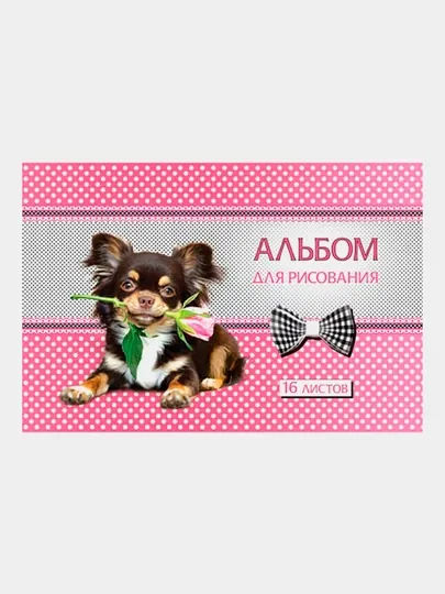 Альбом для рисования Hatber VK Щенки, А4ф, 16 листов — СИГНУМ-P10AE80-РОЗОВ