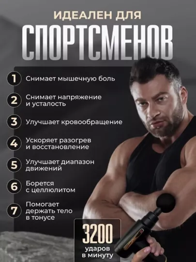 Массаж, ударное воздействие пистолетом, фасции тела, аппарат для массажа тела, спины, шеи