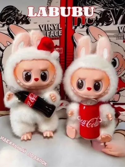 Labubu мягкая игрушка, Лабубу 17 см с Coca Cola 1 шт