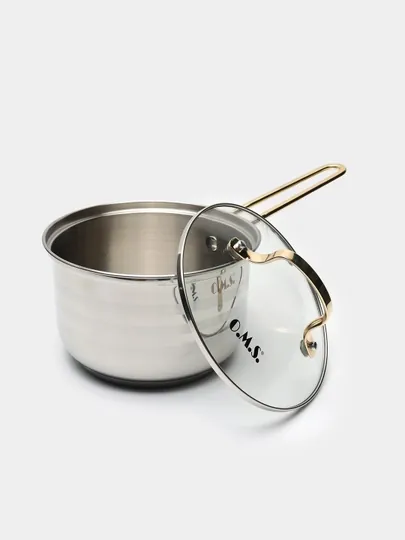 Ковш кухонный, с крышкой, из нержавеющей стали, O.M.S. 16010