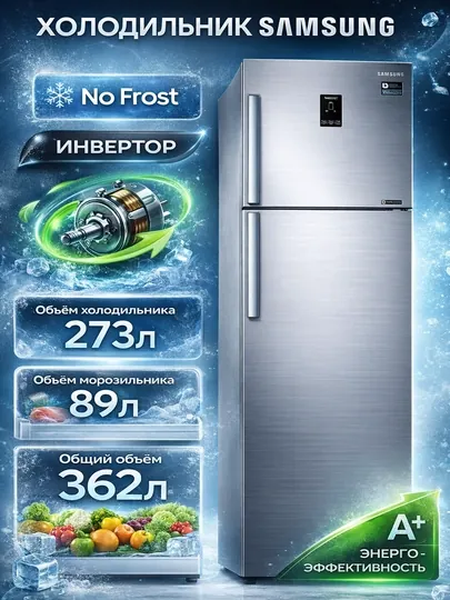 Холодильник Samsung RT35K5440S8, 362 литров, INVERTER, No Frost