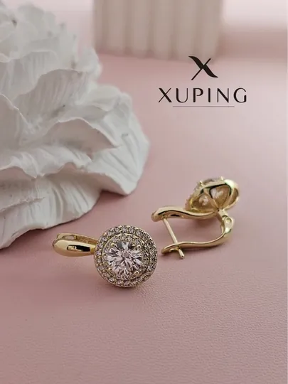 Серьги для девочек и женщин, Xuping — 1001PRT-XUPINGF-ОРАНЖ