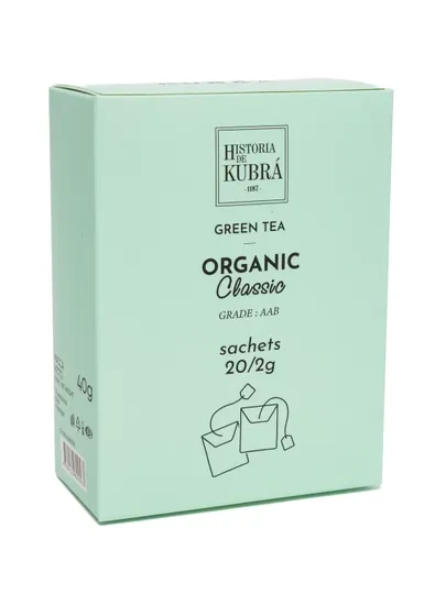 Зеленый чай "ORGANIC CLASSIC" 20 пакетиков, 40 гр — KUBRA-ORGPAKE