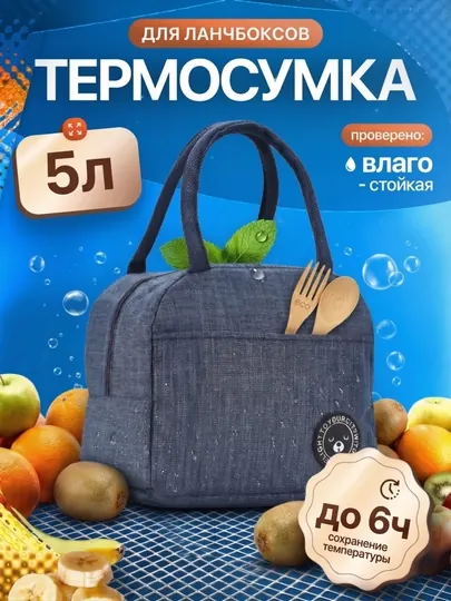 Термосумка для ланч бокса, сумка холодильник для еды и обеда