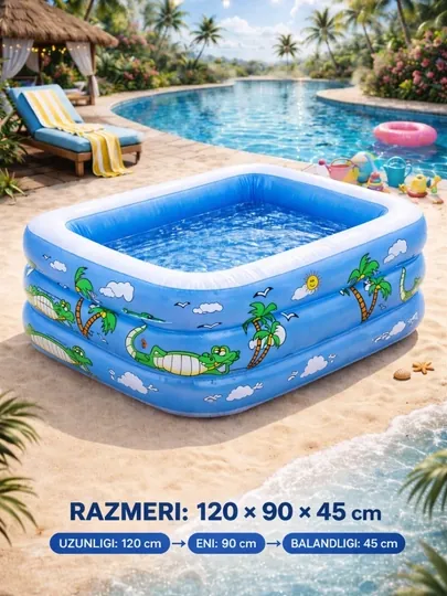 Надувной детский бассейн 120×90×45 см — SKIDSUZ-SAMBASSEYN120X45-ГОЛУБ