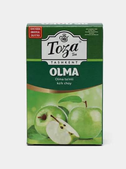 Зелёный чай Toza, со вкусом яблока, 80 гр