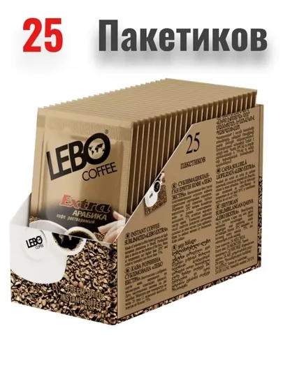 Кофе LEBO Extra растворимый сублимированный 2 г × 25 шт — 50 г