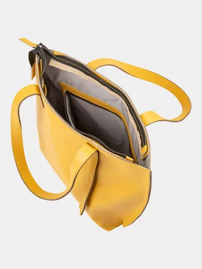 Сумка шоппер женская, из натуральной кожи, разные цвета, 43×31 см — PLSHBAG-SHOPPER-ЖЕЛТ