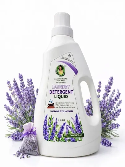 Cleaning Helper, гель для стирки, жидкое средство для стирки 2 в 1, цветочный, лаванда, 2 кг