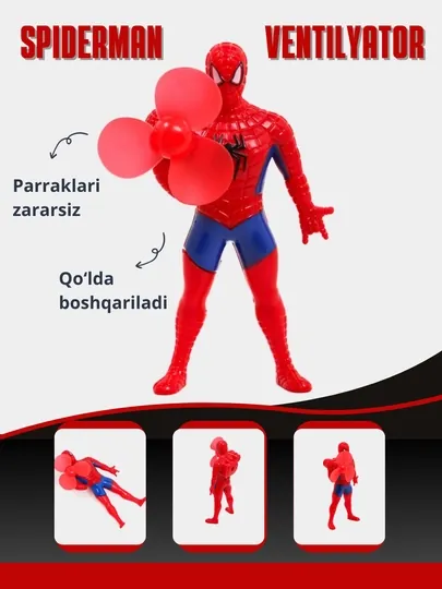 Игрушечный вентилятор Человек-паук, ручной вентилятор для детей, мягкий, безопасный