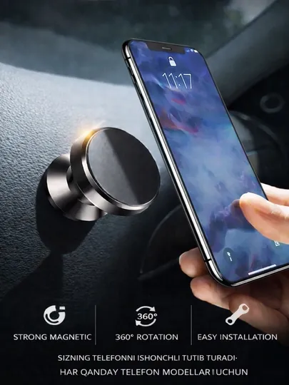 Magnet Holder 008 Мощный магнитный держатель для телефона, вращение 360°, лёгкая установка