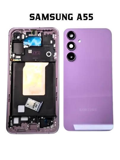 Samsung A55 корпус рамка слот SIM кнопки стекло камеры полный комплект OEM